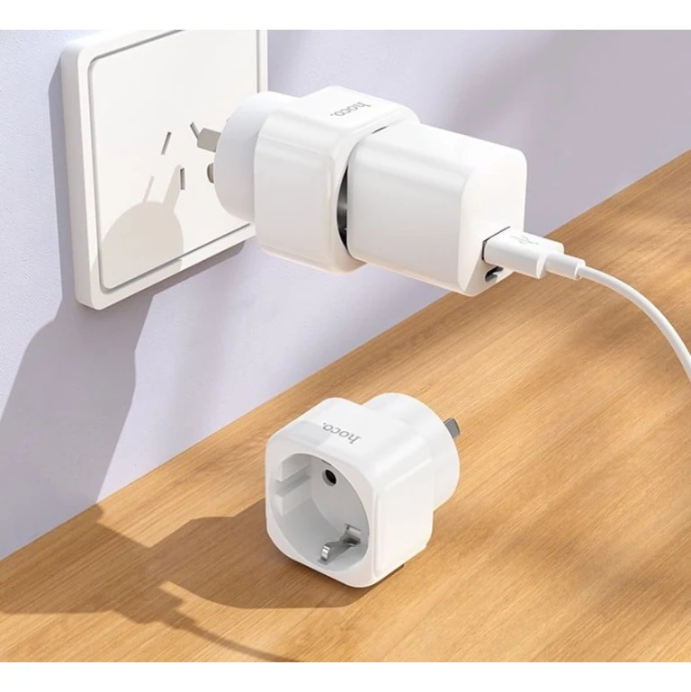 Переходник Hoco AC20C AU to EU White