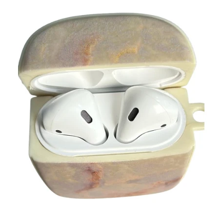 Чехол для наушников Airpods 2 Бежевый
