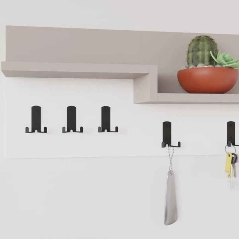 Вешалка Art Mebel Art_asilqan_18, ламинат, бежевая/белая, 20х60x20 см Вешалка Art Mebel Art_asilqan_18, ламинат, бежевая/белая, 20х60x20 см