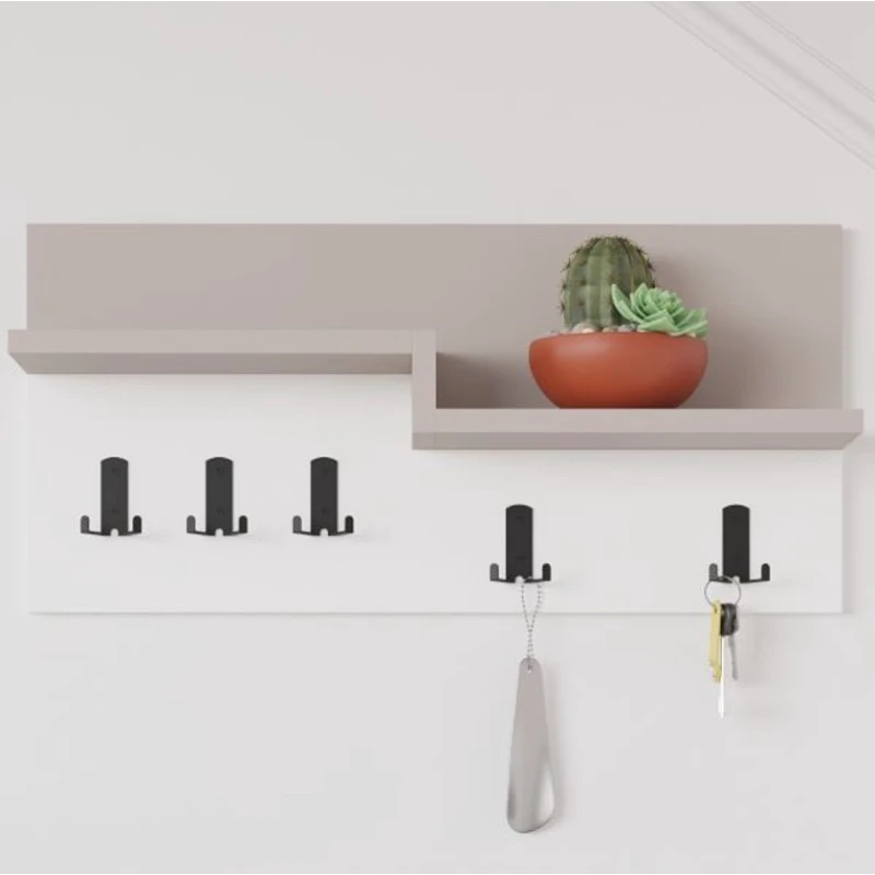 Вешалка Art Mebel Art_asilqan_18, ламинат, бежевая/белая, 20х60x20 см Вешалка Art Mebel Art_asilqan_18, ламинат, бежевая/белая, 20х60x20 см