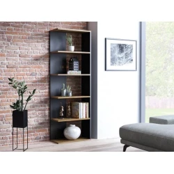 Stellaj ev_12116145, laminat, qara/qəhvəyi, 60x30x180 sm Stellaj ev_12116145, laminat, qara/qəhvəyi, 60x30x180 sm