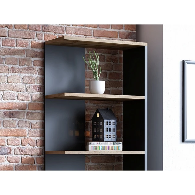 Стеллаж ev_12116145, ламинат, черный/коричневый, 60x30x180 см Стеллаж ev_12116145, ламинат, черный/коричневый, 60x30x180 см