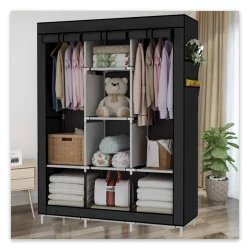 Портативный шкаф NH_SDF85, 130x45x175 см, металл/ткань, черный Портативный шкаф NH_SDF85, 130x45x175 см, металл/ткань, черный