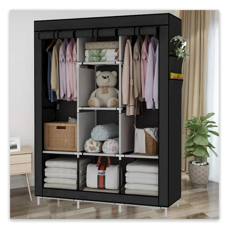 Портативный шкаф NH_SDF85, 130x45x175 см, металл/ткань, черный Портативный шкаф NH_SDF85, 130x45x175 см, металл/ткань, черный