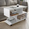 Журнальный стол 3563_M2JurStWheelWh Белый, ЛДСП, 55.3x35x90 см