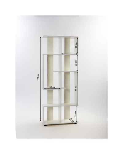 Stellaj, LDSP, 172х65х23 sm, rəflərlə, ağ