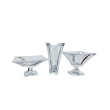 Meyvə qabları dəsti güldan ilə 00402, 3 parça, şüşə, şəffaf, 15x28 sm, 29x15 sm, 20x23 sm