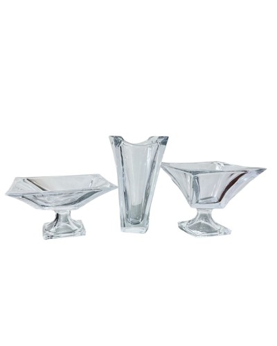 Meyvə qabları dəsti güldan ilə 00402, 3 parça, şüşə, şəffaf, 15x28 sm, 29x15 sm, 20x23 sm