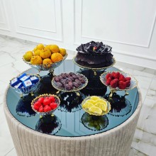 Dəst Gallery Home GLR-060, şəffaf/qızılı, 7 parça