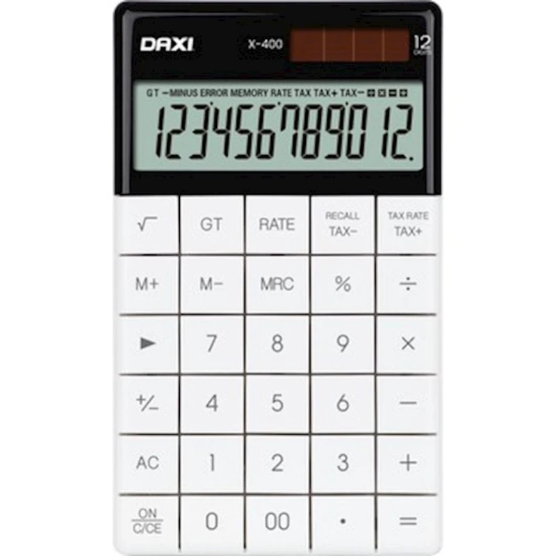 Настольный калькулятор Daxi X-400, бесшумная клавиатура, белый, 12 значный Настольный калькулятор Daxi X-400, бесшумная клавиатура, белый, 12 значный