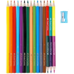 Набор цветных карандашей Faber-Castell с точилкой, 12 шт, дерево