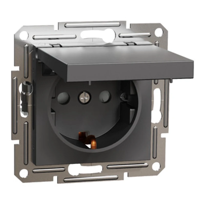 Розетка Schneider Electric Asfora EPH3100171, серая, 7.1х7.1 cм