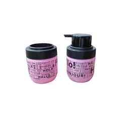 Набор для ванной HMSD_3366 стекло, розовый, 10x8 см, 2 шт