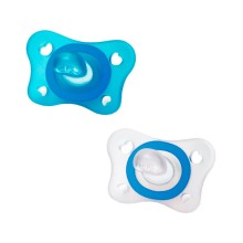 Əmziklər dəsti Chicco Physio Forma Mini Soft Boy, 2-6 ay, silikon, 2 əd, mavi
