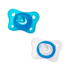 Əmziklər dəsti Chicco Physio Forma Mini Soft Boy, 2-6 ay, silikon, 2 əd, mavi
