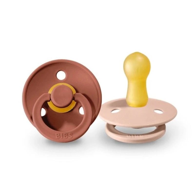 Набор пустышек BIBS Colour, 2 шт, 0-6 месяцев, латекс, розовый/коричневый