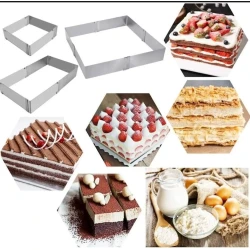 Tort üçün forma HMSD_K341K, 1 əd, tənzimlənən, 16-28 sm, gümüşü