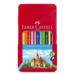 Rəngli karandaş dəsti Faber Castell 115801, 12 rəng, Metal qutu