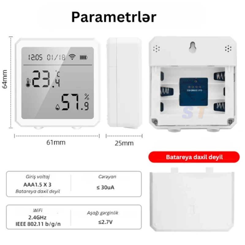 Комнатный термометр Tuya ER-WSD01 Комнатный термометр Tuya ER-WSD01