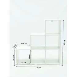 Стеллаж Letta ЛДСП, белый, 105х32х105 см