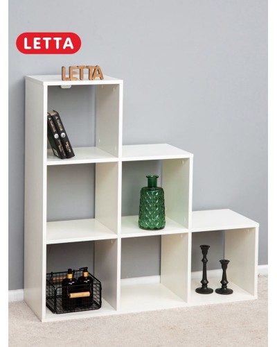 Stellaj Letta LDSP, ağ, 105х32х105 sm