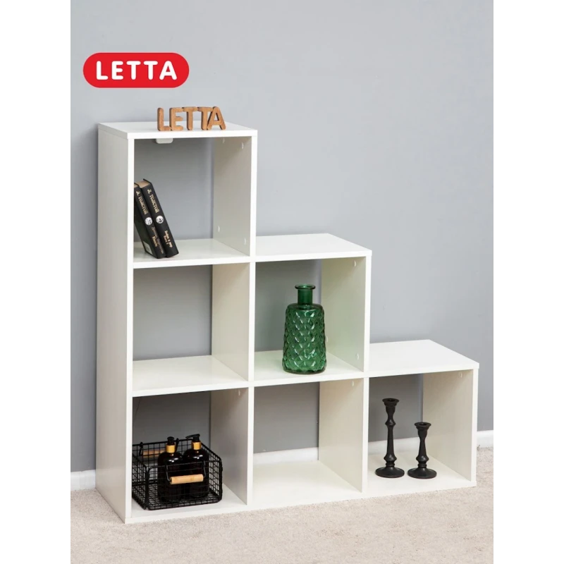 Стеллаж Letta ЛДСП, белый, 105х32х105 см Стеллаж Letta ЛДСП, белый, 105х32х105 см