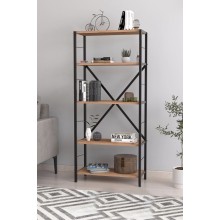 Stellaj ev_12116206, laminat, boz/qəhvəyi, 70x35x170 sm