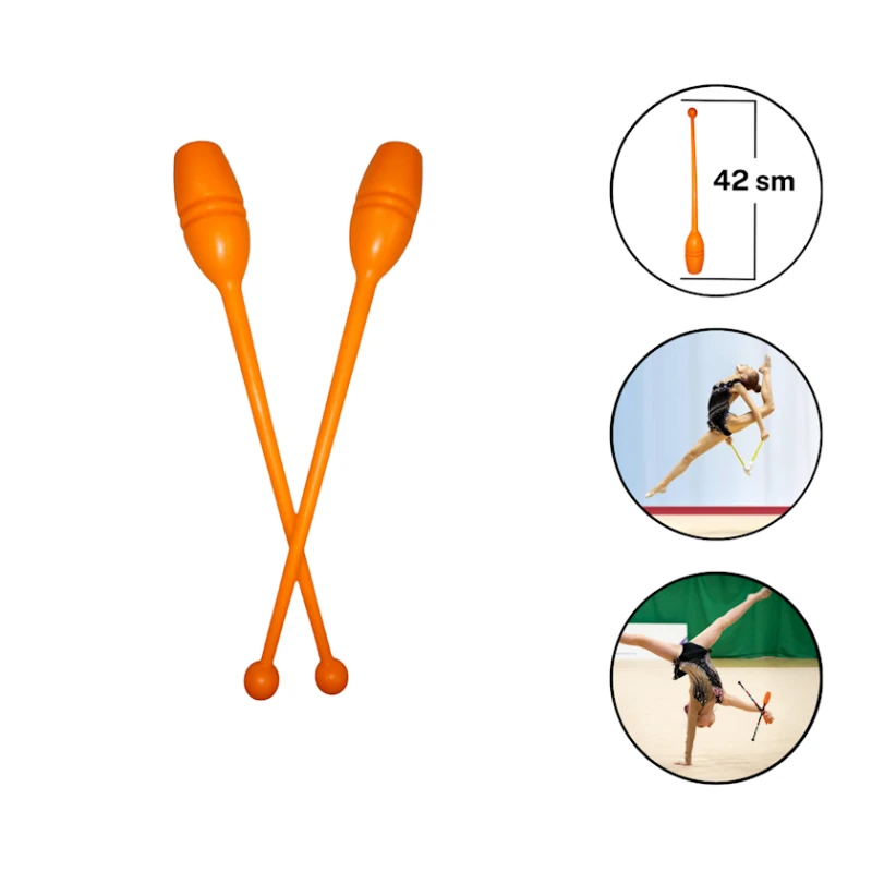Bədii gimnastika üçün gürz 1348 plastik, narınncı, 45 sm