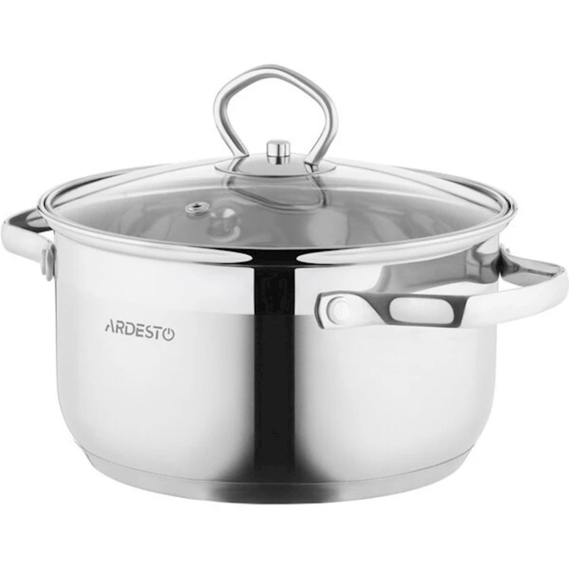 Кастрюля Ardesto Gemini Bari AR1923SS, 2.3 л, серебристая, с крышкой Кастрюля Ardesto Gemini Bari AR1923SS, 2.3 л, серебристая, с крышкой