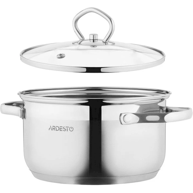Кастрюля Ardesto Gemini Bari AR1923SS, 2.3 л, серебристая, с крышкой Кастрюля Ardesto Gemini Bari AR1923SS, 2.3 л, серебристая, с крышкой