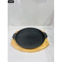 Сковорода 310, с деревянной подставкой, 22 см, чугун