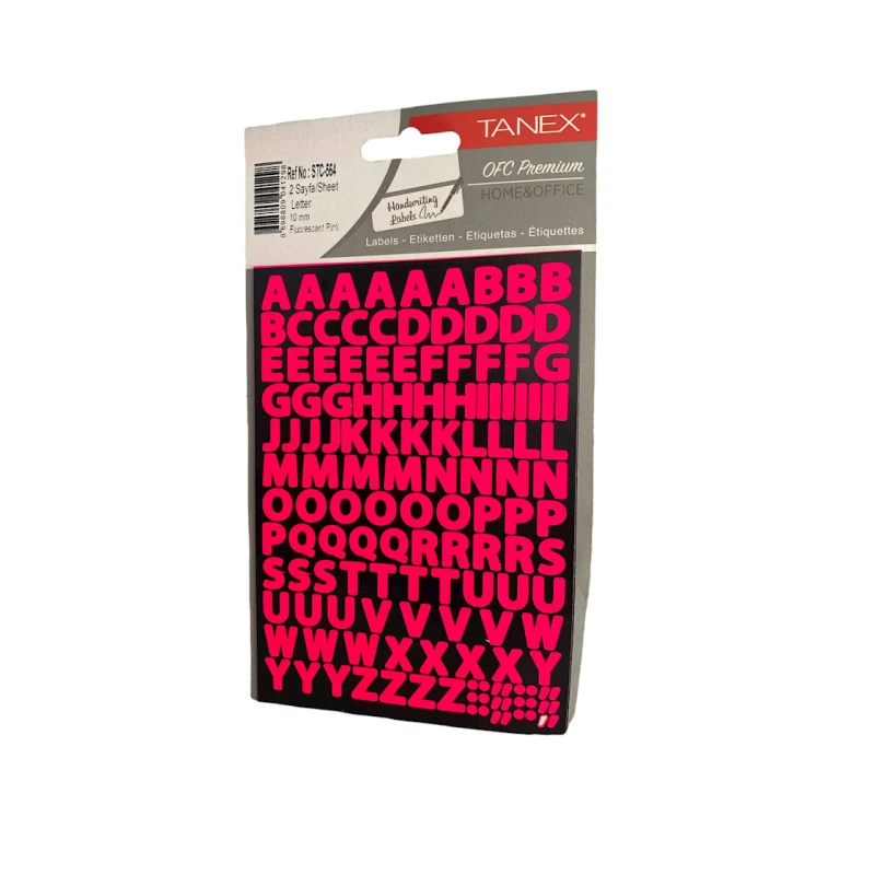 Набор наклеек Tanex STC-564 Fluorescent Pink, 10 мм, 2 листа