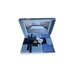 Комплект детского постельного белья Moon Star hc_2110000003464, пододеяльник 160х220 см, простыня 160х240 см, наволочка 50х70 см (2 шт), хлопок, синий