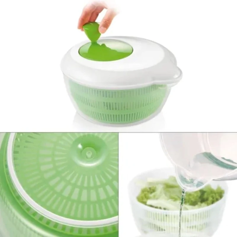 Сушилка для салата Tescoma Handy, пластик, белая/зеленая, 29x18 см Сушилка для салата Tescoma Handy, пластик, белая/зеленая, 29x18 см