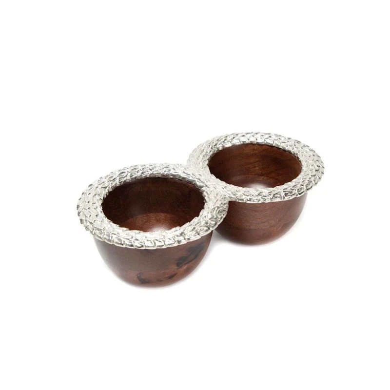 Менажница Hom-me Lignum 105522, 22x22x11.5 см, дерево/стекло, коричневая