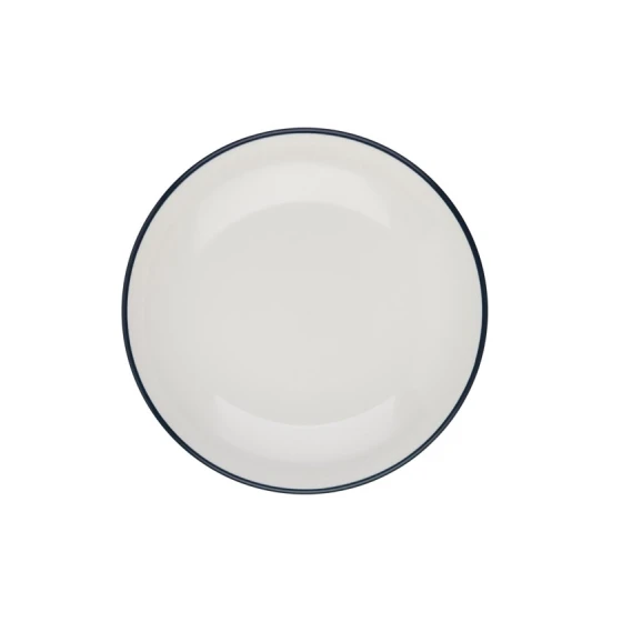 Тарелка глубокая ID-Fine Modest Navy Valle, фарфор, белая/синяя, 550 мл, 20 см Тарелка глубокая ID-Fine Modest Navy Valle, фарфор, белая/синяя, 550 мл, 20 см