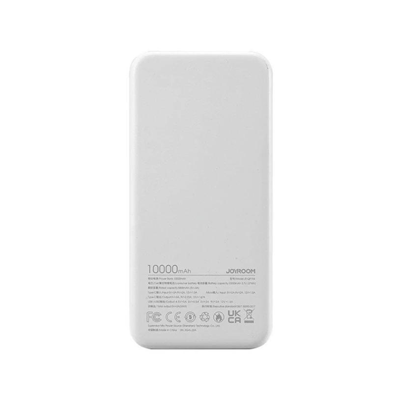 Внешний аккумулятор Joyroom QP194 10000mAh White Внешний аккумулятор Joyroom QP194 10000mAh White