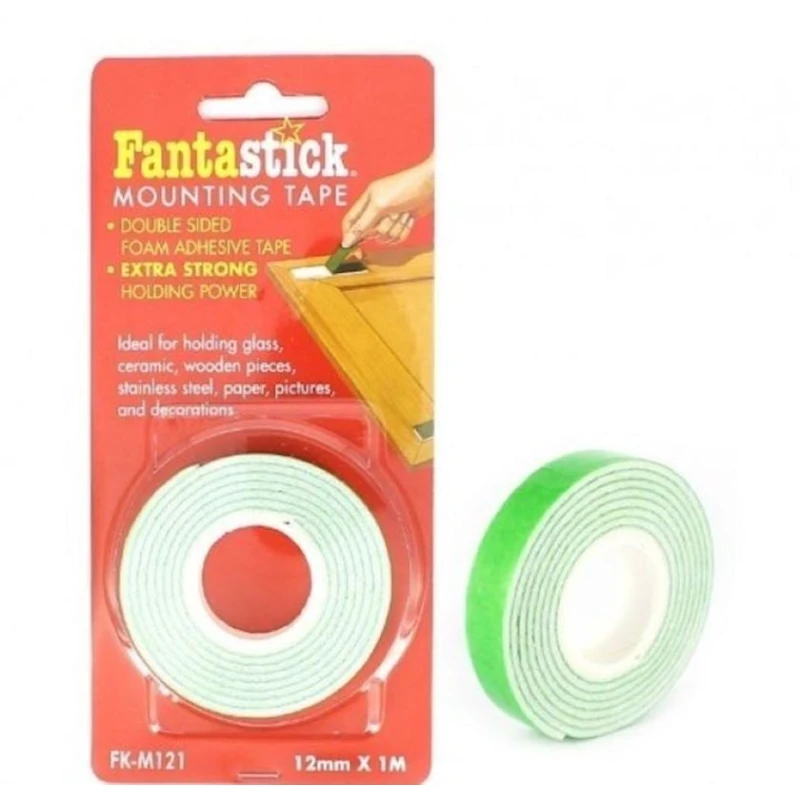 Двухсторонняя клейкая лента Fantastick FK-M121, 12 мм x 1 м, зеленая Двухсторонняя клейкая лента Fantastick FK-M121, 12 мм x 1 м, зеленая