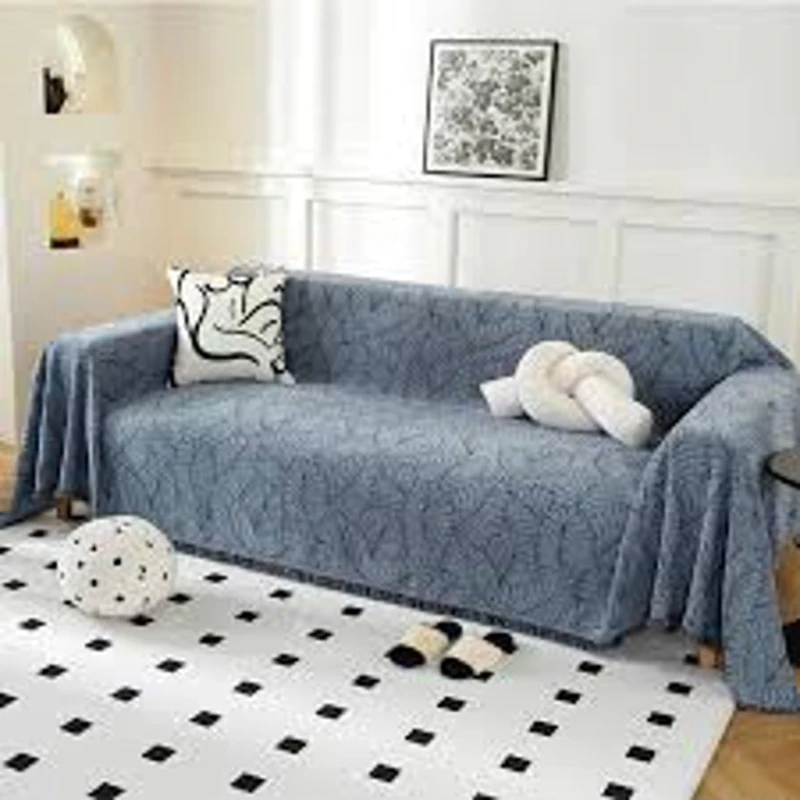 Накидка на диван MiraNova SF-823, магнитная, синяя, 170x280 см