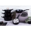 Набор кастрюль и сковородок Berlinger Haus Black Rose Collection BH-8168, 10 предметов, алюминий, трехслойное антипригарное мраморное покрытие, черный