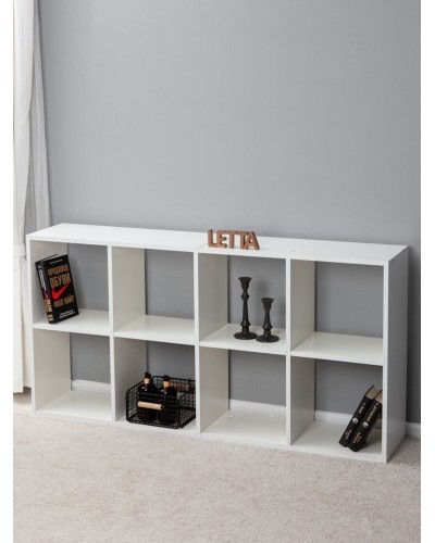 Stellaj Letta, ağ, LDSP, 140x71x28 sm