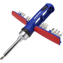 Отвертка с трещоткой Workpro WP221061, CR-V, 15 в 1