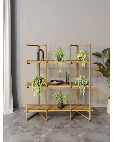 Stellaj 3563_LoftSizGVotan, 90x30x100 sm, LDSP, qəhvəyi