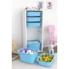 Шкаф для игрушек Pratico I39025, белый/голубой, 30x45.5x109 см Шкаф для игрушек Pratico I39025, белый/голубой, 30x45.5x109 см
