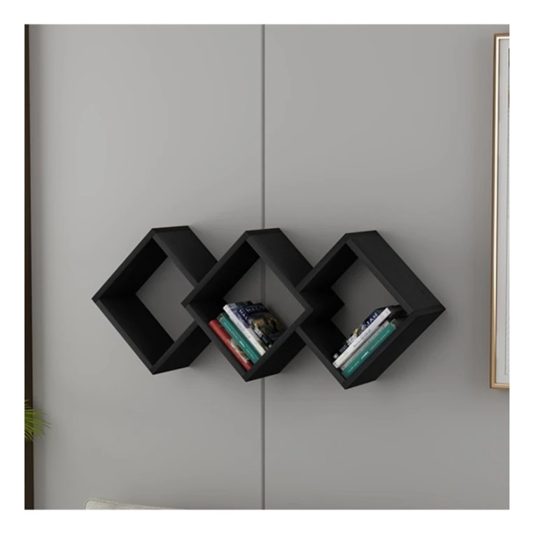 Divar rəfi Art Mebel 144, laminat, 100х40х20 sm, qara