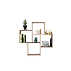 Настенная полка Art Mebel 239, ламинат, 72х72х15 см, коричневая