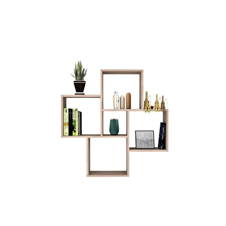 Настенная полка Art Mebel 239, ламинат, 72х72х15 см, коричневая Настенная полка Art Mebel 239, ламинат, 72х72х15 см, коричневая