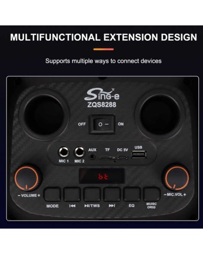 Portativ dinamik Sing-E ZQS8288 RGB, qara - ZQS8288