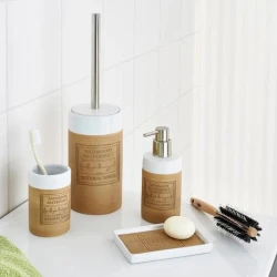 Дозатор для мыла Ridder Native, 300 мл, белый/коричневый