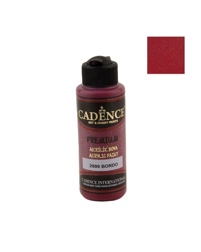 Akril boya Cadence Premium Acrylic Paint 2000 Bordeaux, tünd qırmızı, 120 ml